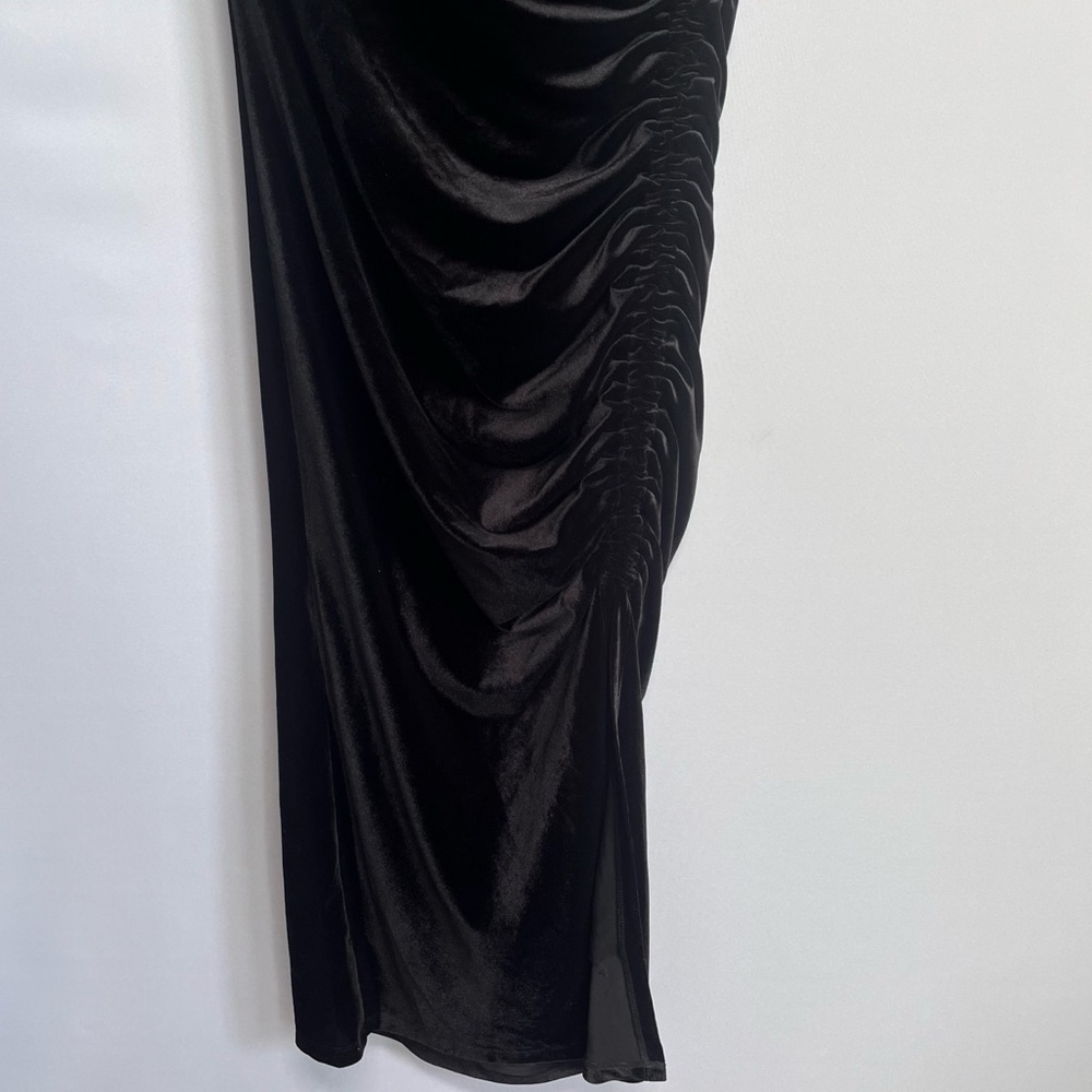 NWT Anthropologie The Maya Ruched Cowl-Neck Dress: Stretch Velvet Edition - Picture 12 of 13